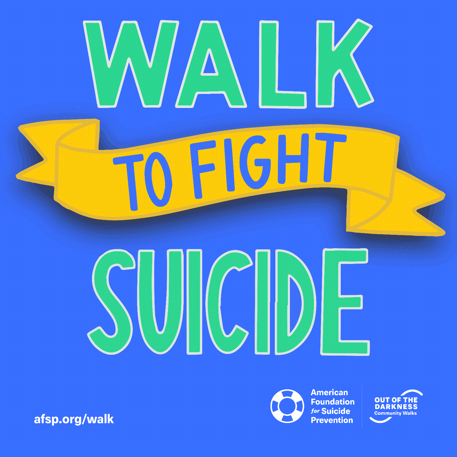 Walk To Fight Suicide Blue Background 