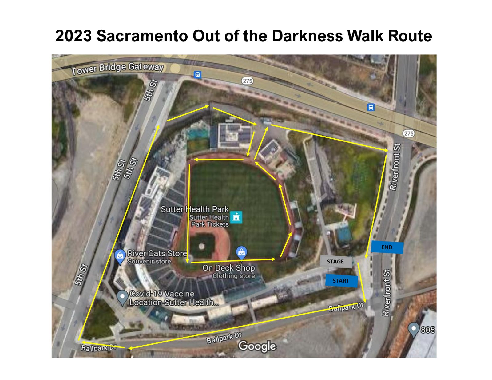 Sacramento Walk Route Map