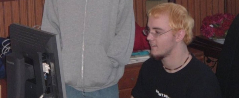 Picture of Tim, in High School, at a LAN Party.