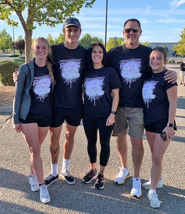 Lobo Cancer Challenge 2022 Family Ambassadors Michelle and Tyler Jenson with family