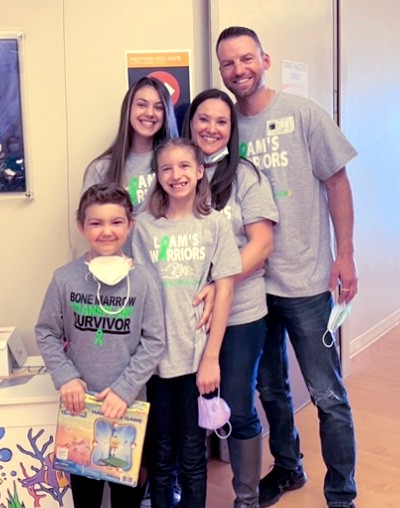 Liam's family celebrates his survivorship of transplant treatment