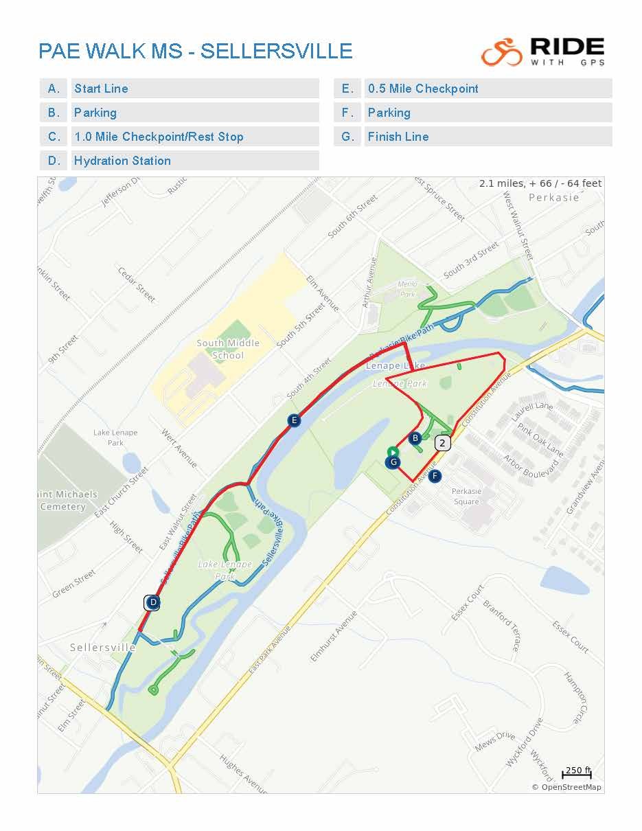 Walk MS: Sellersville 2022 route map image
