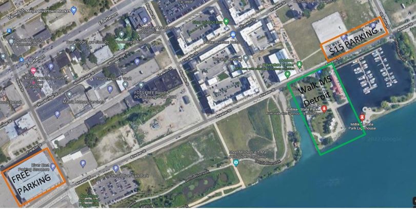 Walk MS: Detroit 2022 parking map