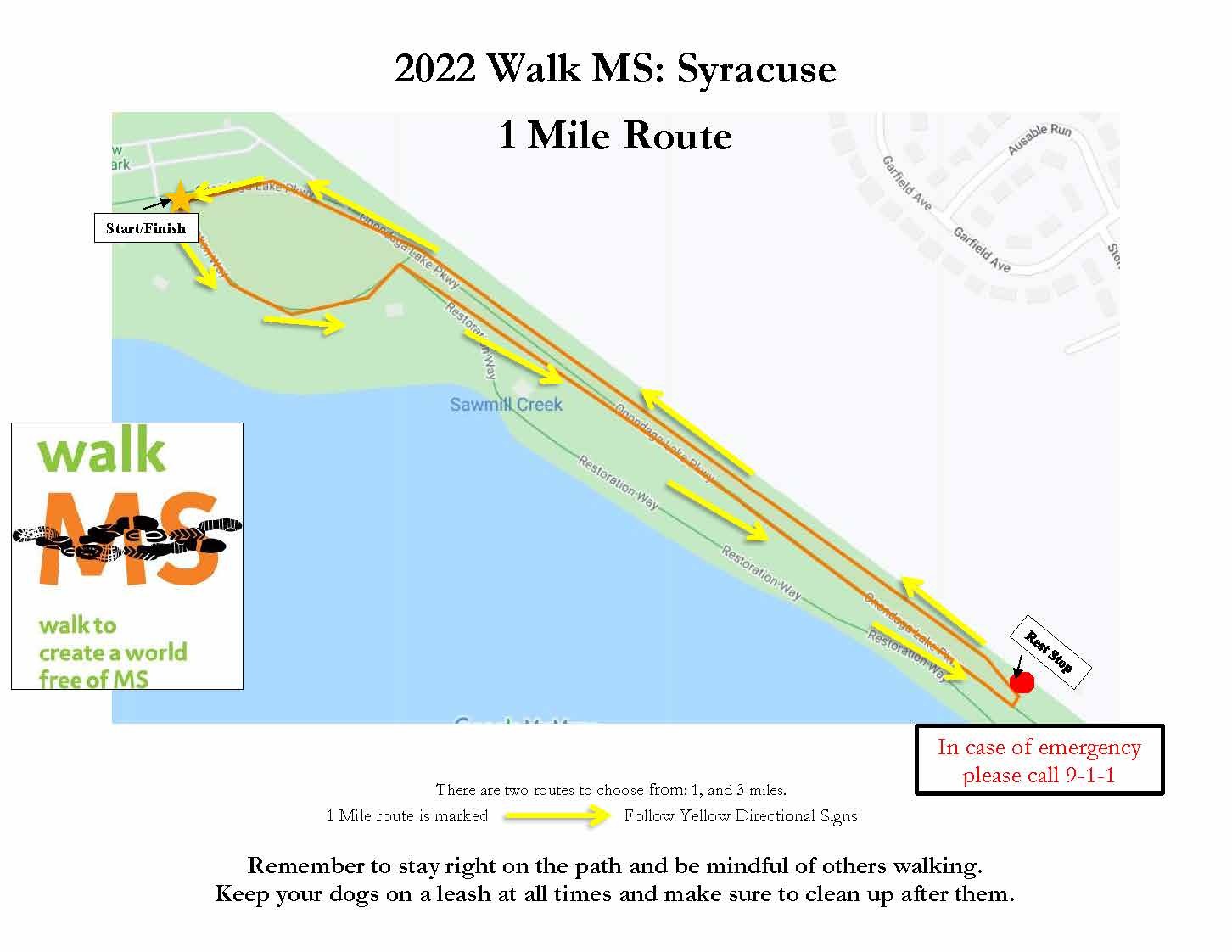 Route Map Walk MS: Spartanburg 1 Miles image