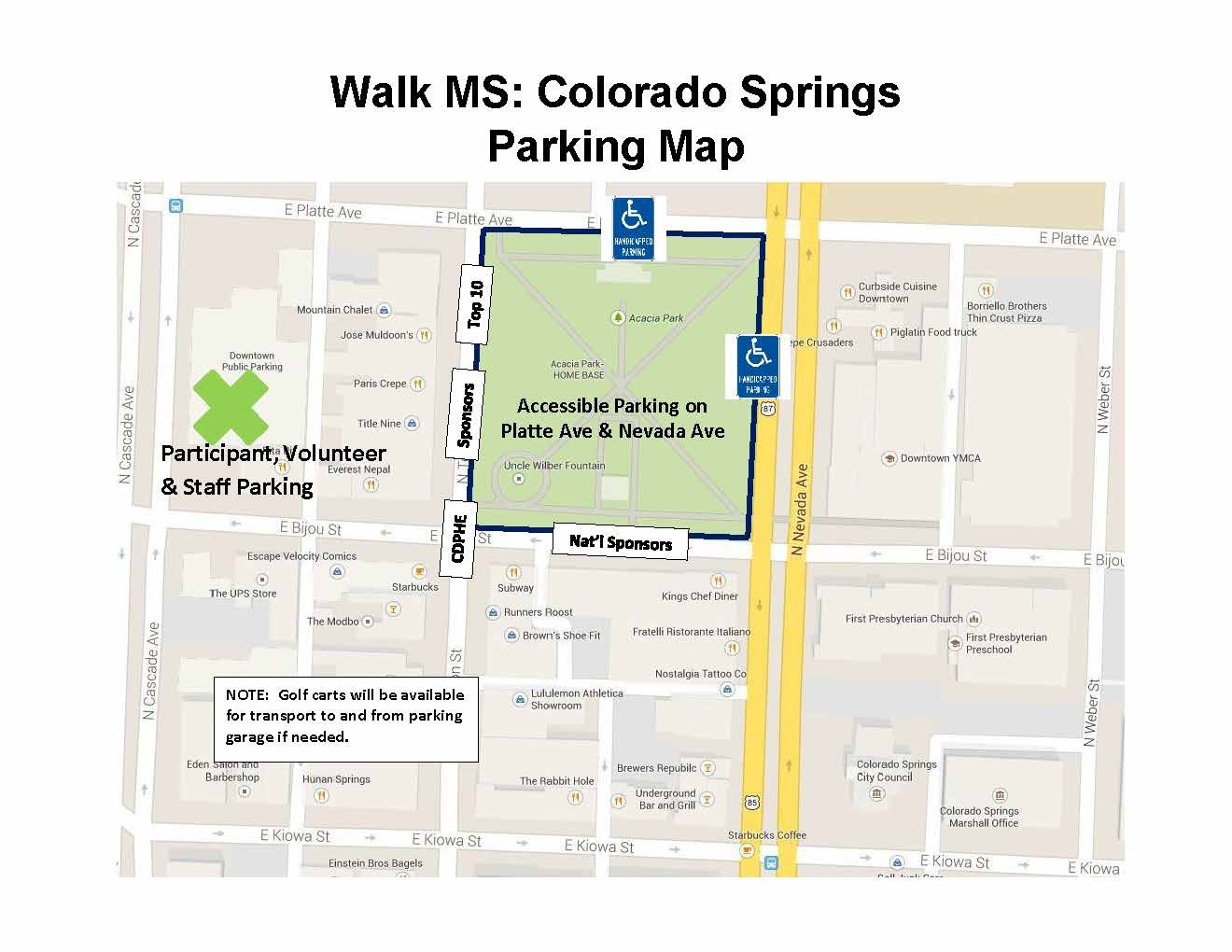 Walk MS: Colorado Springs 2022 parking map