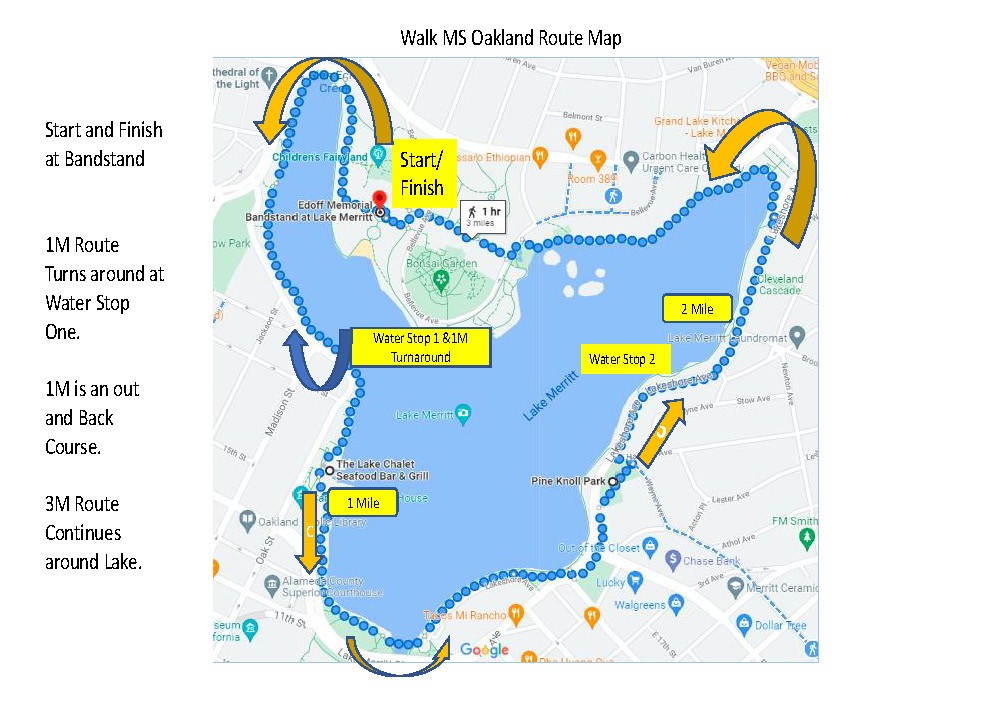 Walk MS Oakland 1M and 3M Routes