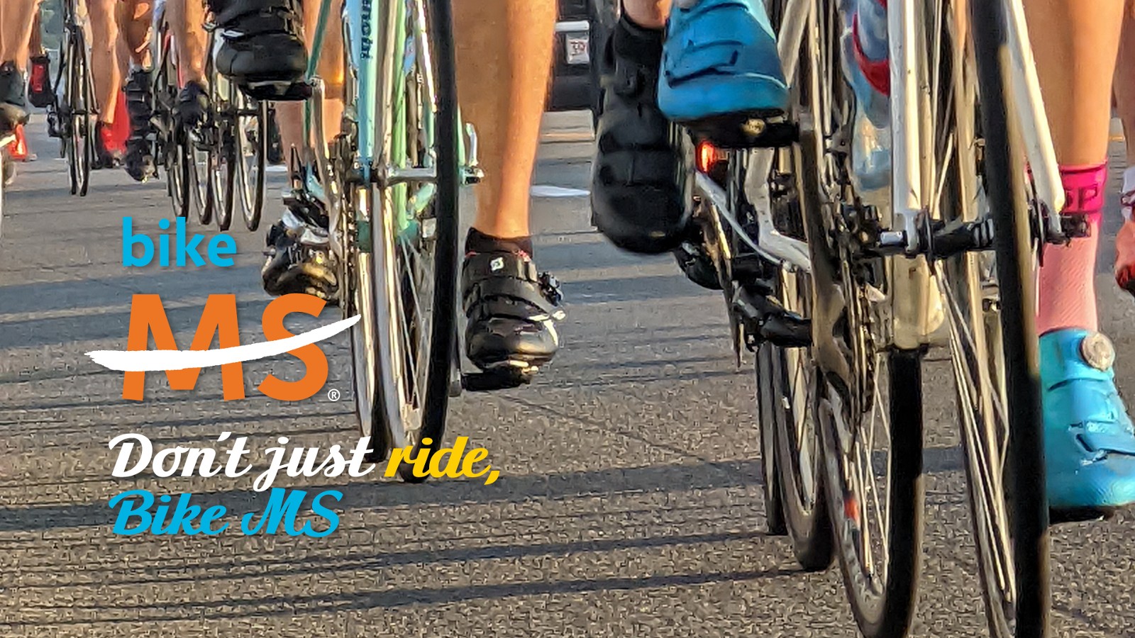 Facebook cover image depicting pedaling feet