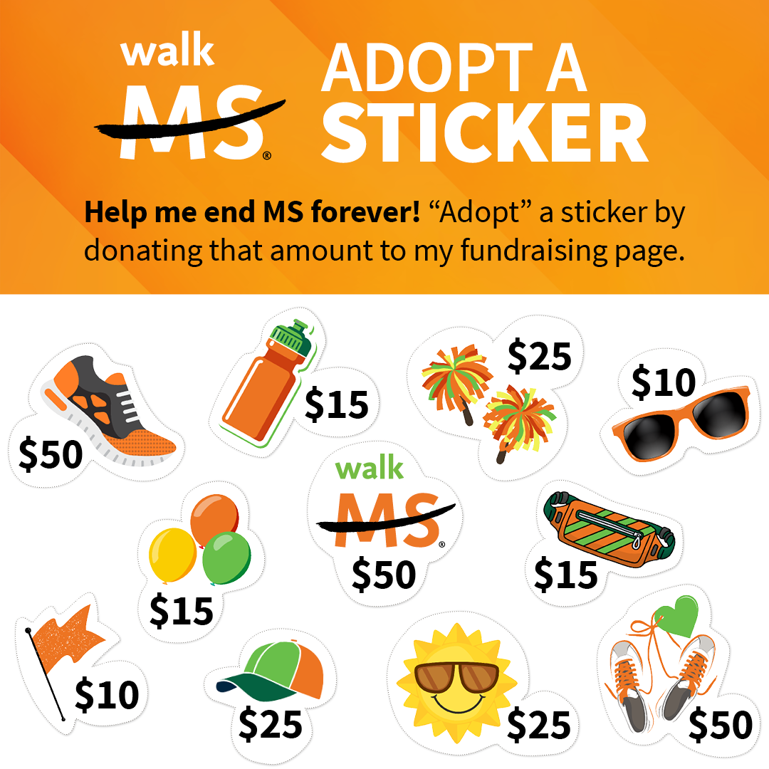 Adopt a sticker challenge, with multiple donation options and colorful images