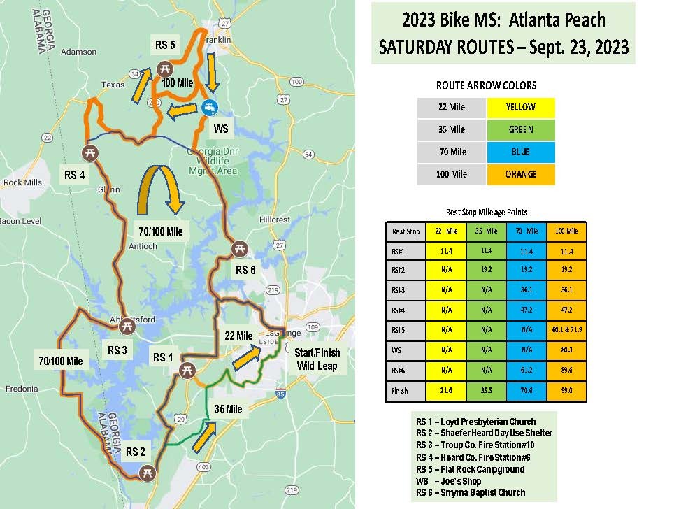 Bike MS: Atlanta Peach Ride 2023 saturday ride