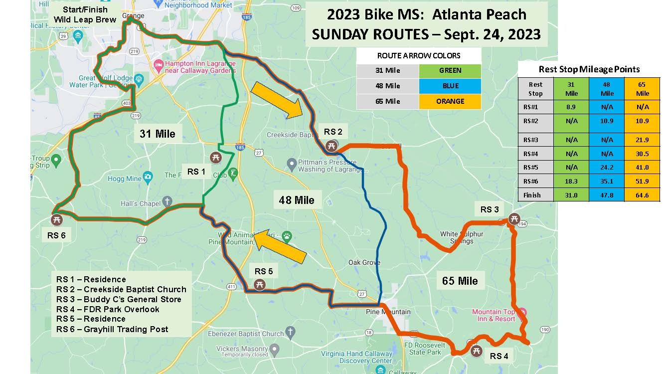Bike MS: Atlanta Peach Ride 2023 sunday ride