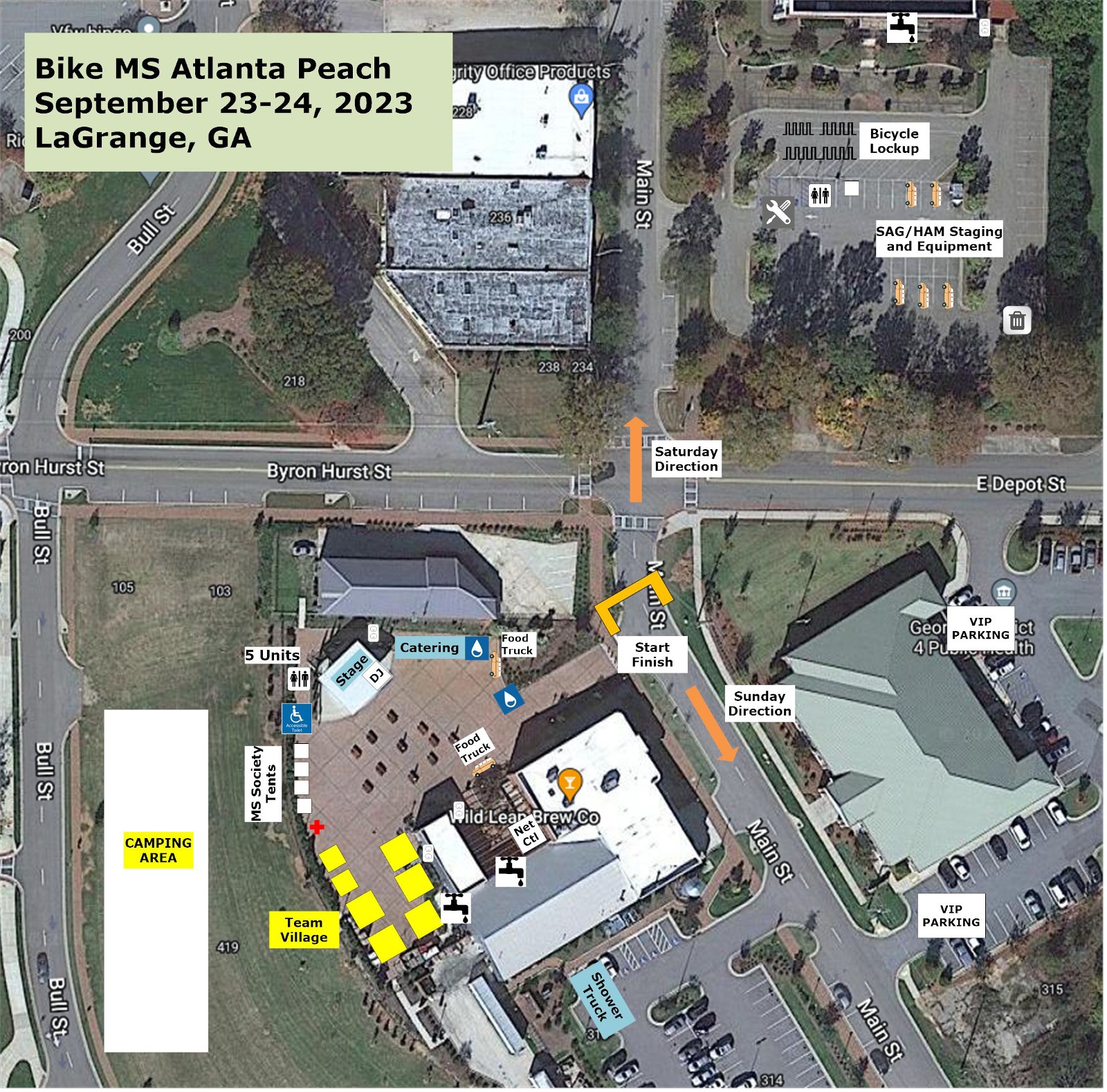 Bike MS:The Atlanta Peach Ride 2023 Layout site map
