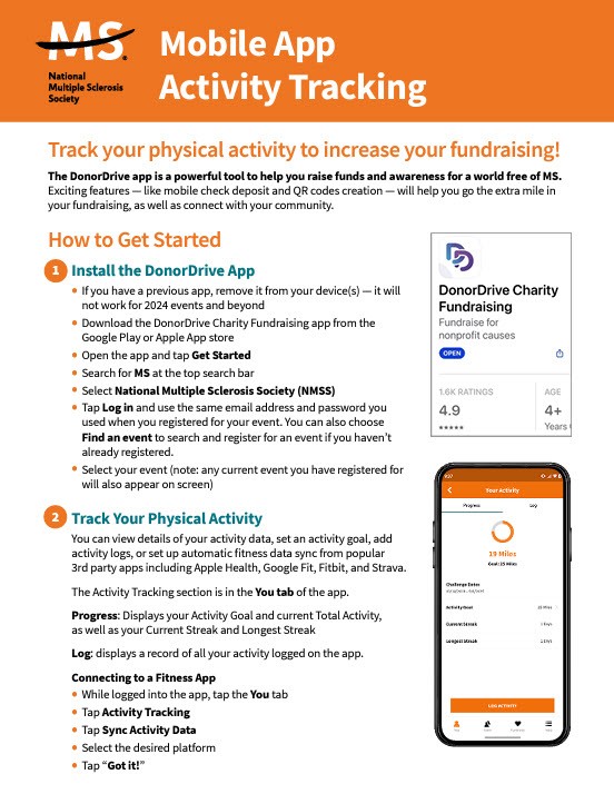 Image of the mobile app activity tracking guide