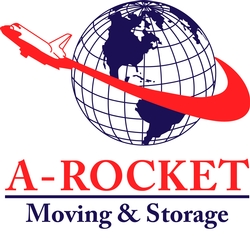 A Rocket Moving & Storage logo